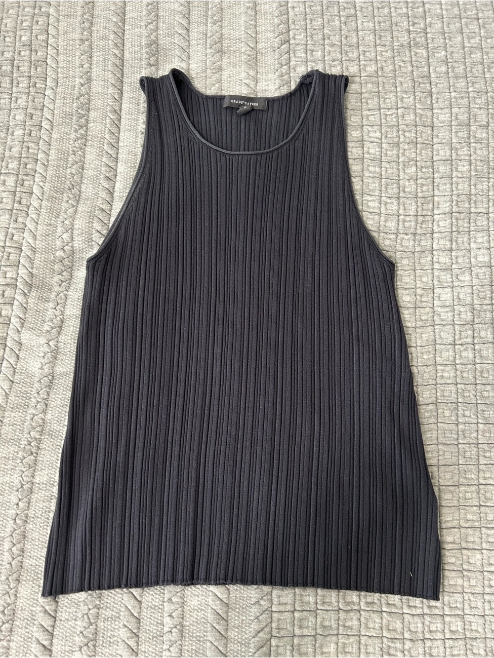 Blue Charcoal Ribbed Tank Top